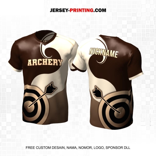 Jersey Panahan Coklat Krem Motif Abstrak 187