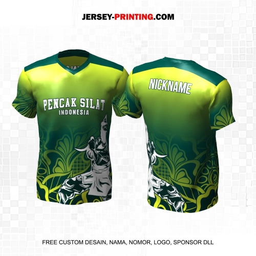 Jersey Pencak Silat Hijau Motif Batik 588