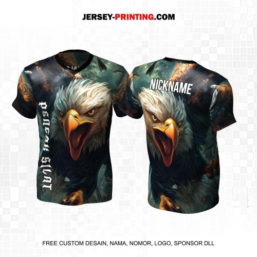 Jersey Pencak Silat Hitam Hijau Motif Elang 471