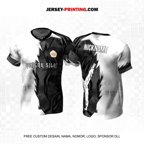 Jersey Pencak Silat Hitam Putih Motif Abstrak 459