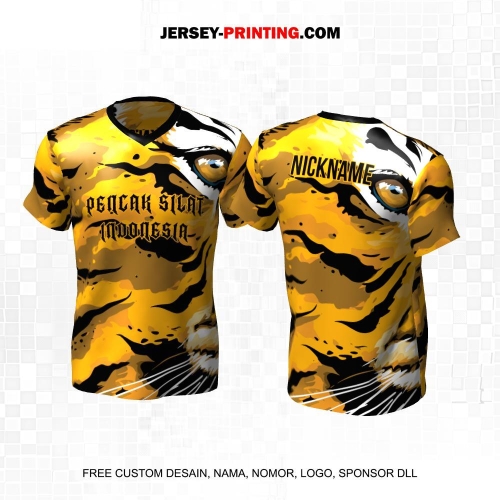 Jersey Pencak Silat Kuning Hitam Motif Harimau 419