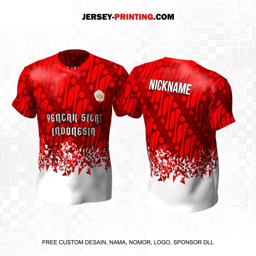 Jersey Pencak Silat Merah Putih Motif Batik Parang 428