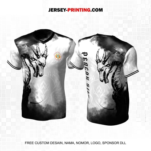 Jersey Pencak Silat Putih Hitam Motif Batik Naga 462