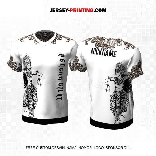 Jersey Pencak Silat Putih Hitam Motif Tari Bali 606