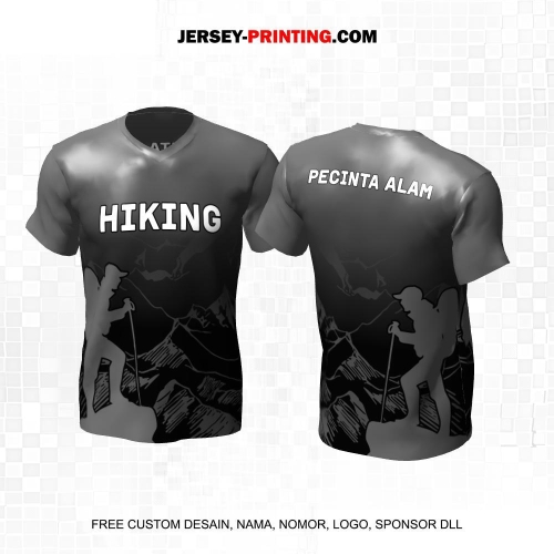 Jersey Pendaki Abu Hitam Motif Siluet Gunung 96