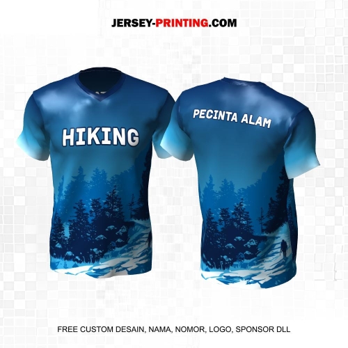 Jersey Pendaki Biru Motif Pemandangan Alam 104