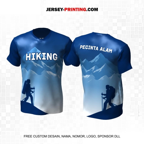 Jersey Pendaki Biru Putih Motif Pemandangan Alam Gunung 101
