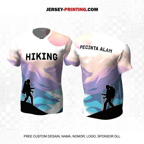 Jersey Pendaki Krem Ungu Biru Motif Gunung 103