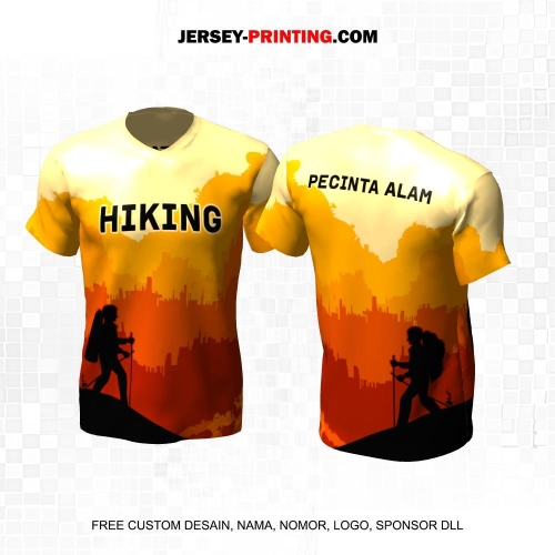 Jersey Pendaki Orange Motif Pemandangan Alam 99