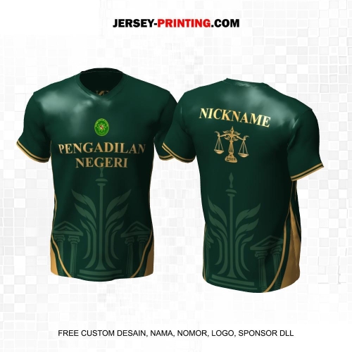 Jersey Pengadilan Negeri Instansi Pemerintahan Hijau Gold Motif Siluet 15