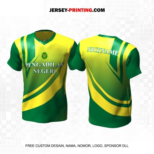 Jersey Pengadilan Negeri Instansi Pemerintahan Hijau Kuning Motif Abstrak 22