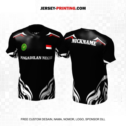 Jersey Pengadilan Negeri Instansi Pemerintahan Hitam Putih Motif Abstrak 01
