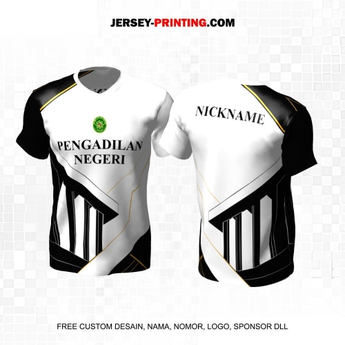 Jersey Pengadilan Negeri Instansi Pemerintahan Putih Hitam Motif Abstrak 21