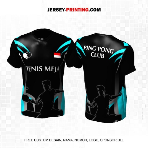 Jersey Pingpong Tenis Meja Hitam Abu Biru Motif Abstrak 03
