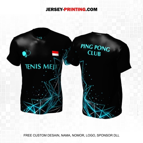 Jersey Pingpong Tenis Meja Hitam Tosca Motif Abstrak 29