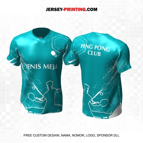 Jersey Pingpong Tenis Meja Tosca Putih Motif Abstrak Honeycomb 38