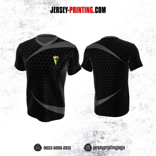 Jersey Polisi Militer PM Hitam Abu-abu Motif Honeycomb