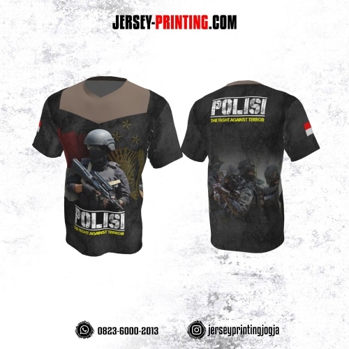 Jersey Polisi Polri Abu-abu Hitam Coklat