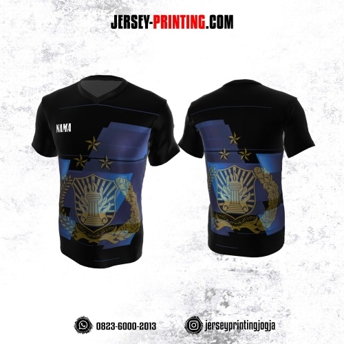 Jersey Polisi Polri Hitam Corak Navy