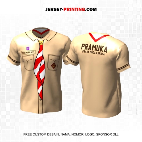 Jersey Pramuka Coklat Motif Seragam Hasduk 03
