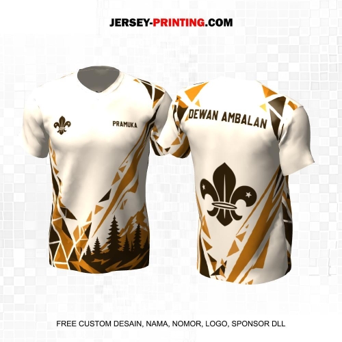 Jersey Pramuka Krem Coklat Motif Abstrak Triangle 20
