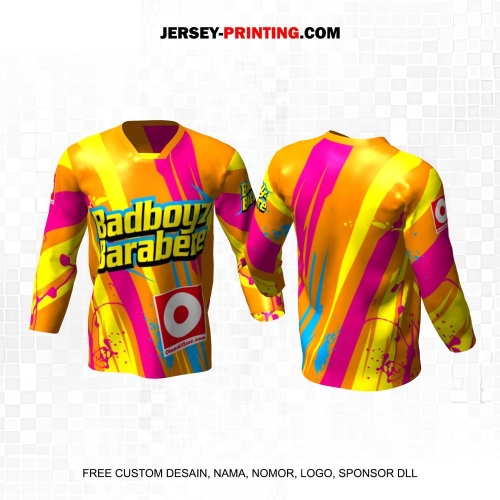 Jersey Racing Balap Orange Motif Abstrak 24