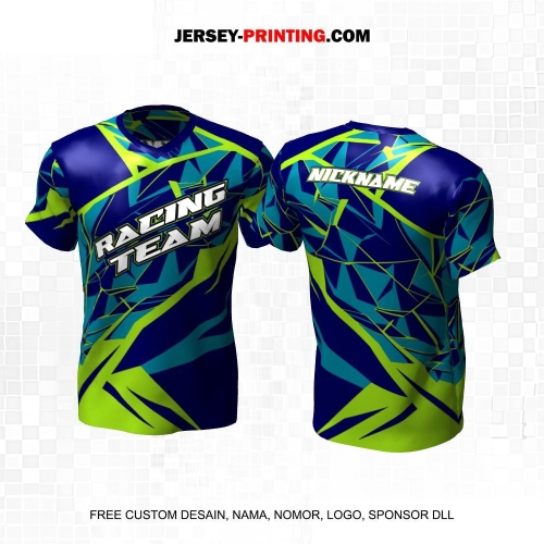 Jersey Racing Biru Hijau Motif Abstrak 210