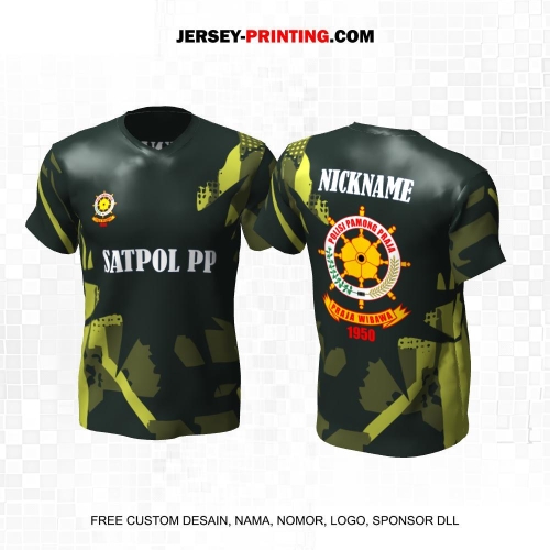 Jersey Satpol PP Hijau Motif Abstrak 04