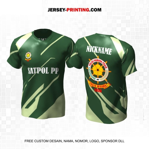 Jersey Satpol PP Hijau Motif Abstrak 05