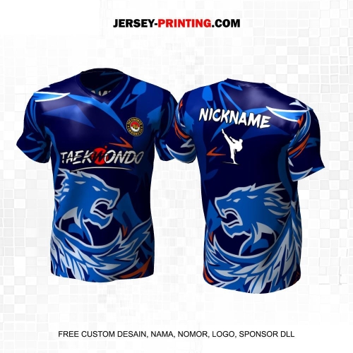 Jersey Taekwondo Biru Motif Abstrak Panther 199