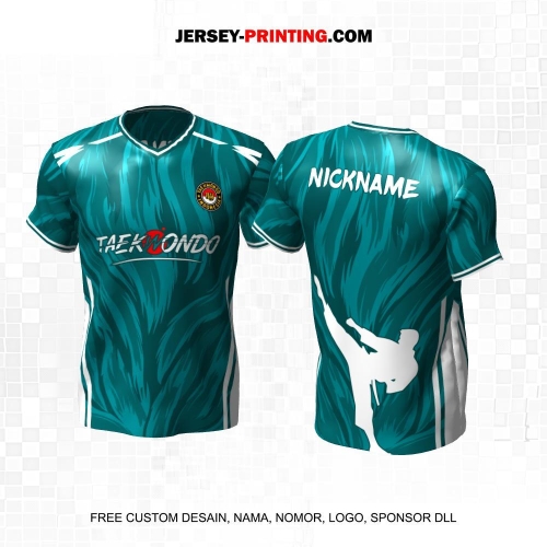 Jersey Taekwondo Hijau Motif Abstrak 190