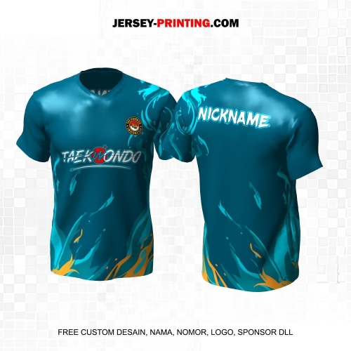 Jersey Taekwondo Tosca Tua Motif Abstrak 203