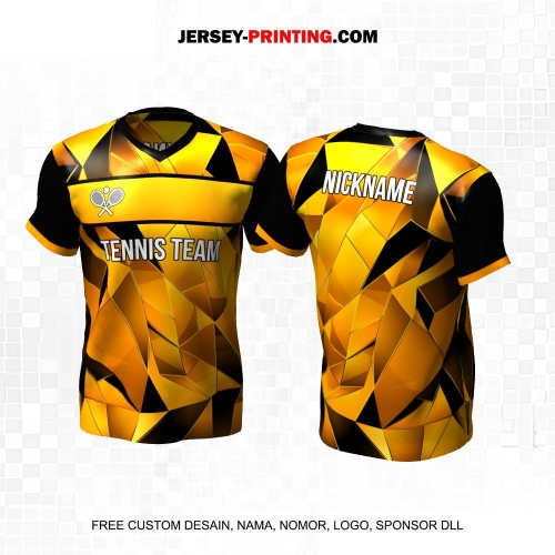 Jersey Tenis Kuning Hitam Motif Abstrak 107