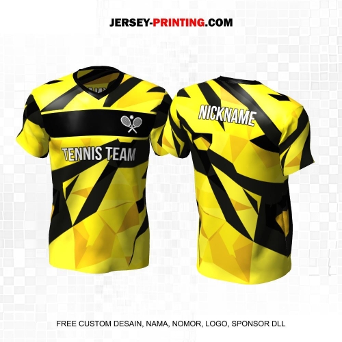 Jersey Tenis Kuning Hitam Motif Abstrak 115