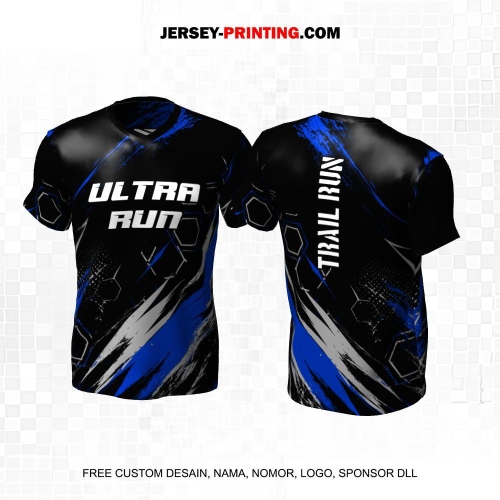 Jersey Trail Run Lintas Alam Cross Country Hitam Abu Biru Motif Abstrak 37
