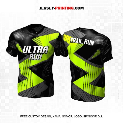 Jersey Trail Run Lintas Alam Cross Country Hitam Abu Hijau Motif Abstrak 35