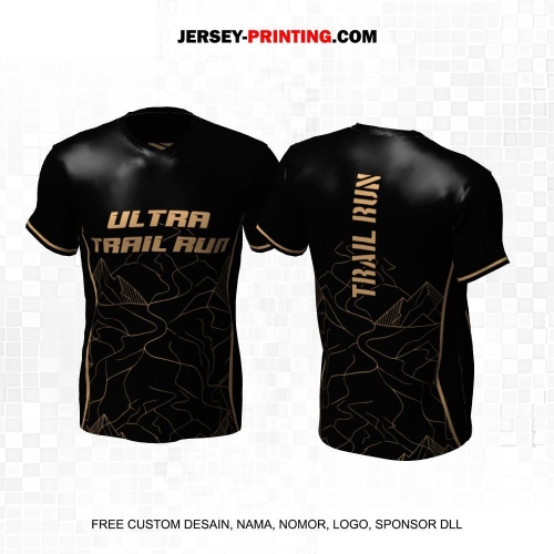 Jersey Trail Run Lintas Alam Cross Country Hitam Coklat Motif Abstrak Liquid 07