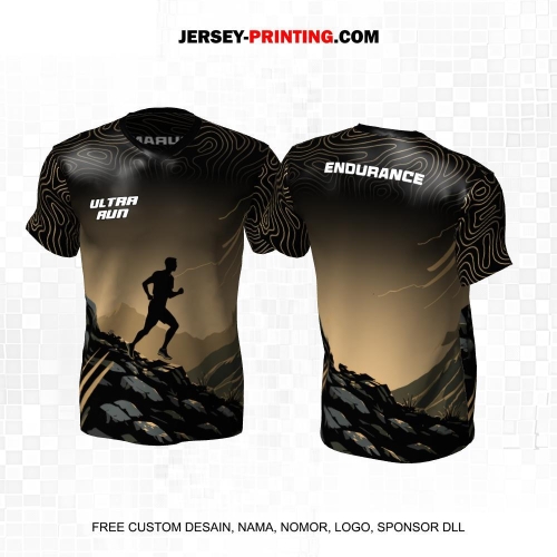 Jersey Trail Run Lintas Alam Cross Country Hitam Krem Motif Abstrak Liquid 59