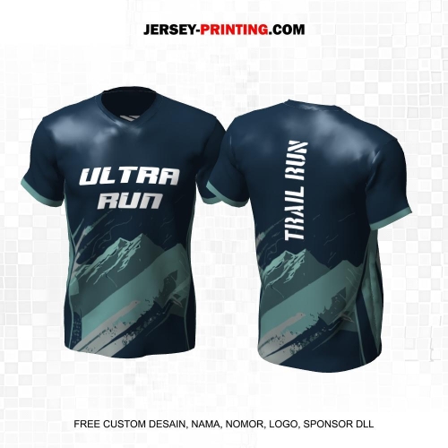 Jersey Trail Run Lintas Alam Cross Country Navy Hijau Motif Abstrak Pegunungan 24