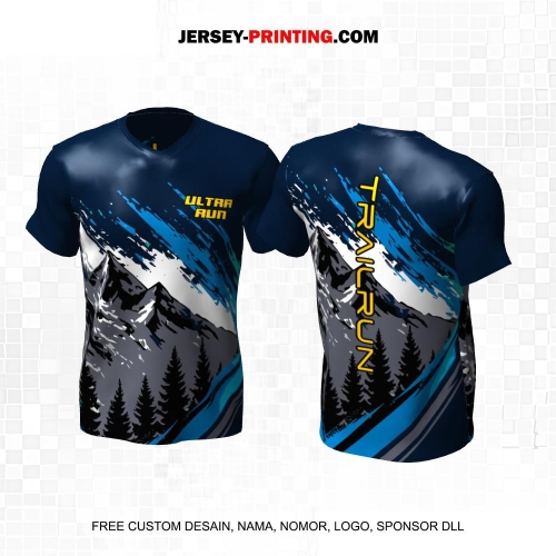 Jersey Trail Run Lintas Alam Cross Country Navy Hitam Putih Abu Motif Pegunungan 28