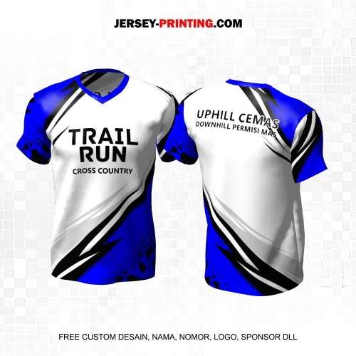 Jersey Trail Run Lintas Alam Cross Country Putih Abu Biru Motif Abstrak 43