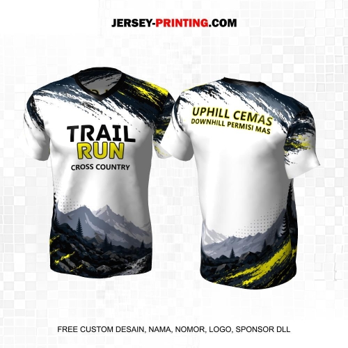 Jersey Trail Run Lintas Alam Cross Country Putih Navy Abu Hijau Motif Abstrak 40