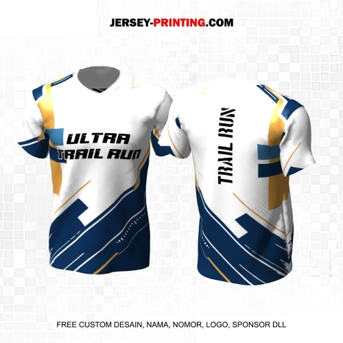 Jersey Trail Run Lintas Alam Cross Country Putih Navy Gold Motif Abstrak 05