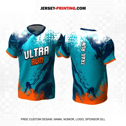 Jersey Trail Run Lintas Alam Cross Country Tosca Orange Motif Abstrak 11