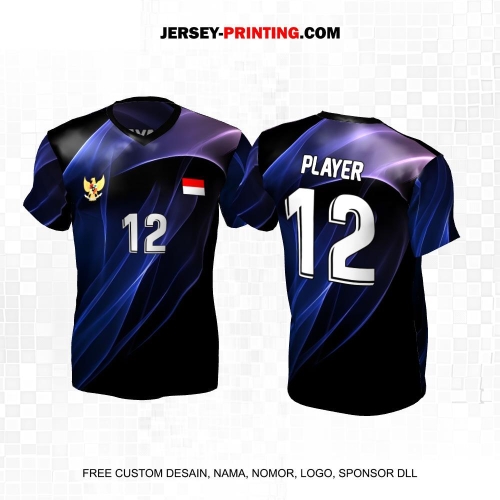 Jersey Volly Hitam Motif Abstrak 50